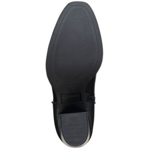 SUN STONE Womens Black Cut Outs Graceyy Round Toe Block Heel Booties 9.5 M - Picture 4 of 4